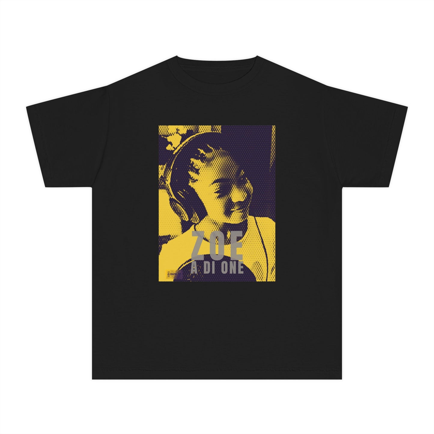 Zoe A Di One Youth Tee — Pop Art Gold Edition