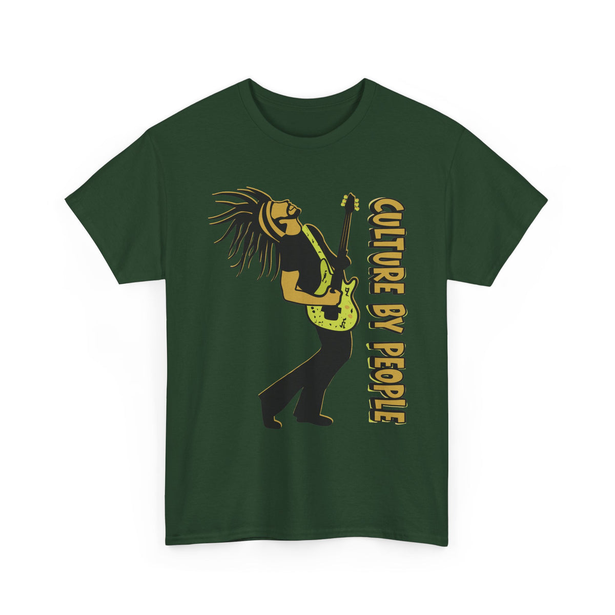 Jamaican Musician T-Shirt front view - Forest Green