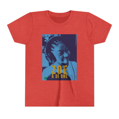 Zoe A Di One – Studio Energy Tee (Youth) | Light Sea Blue Edition