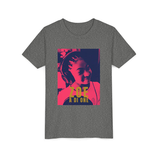 Zoe A Di One – Studio Energy Tee (Youth) | Fuchsia Pop Art Edition
