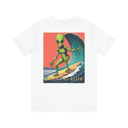 Funny Alien Surfing Unisex Short Sleeve Tee - Perfect for UFO Enthusiasts and Summer Vibes