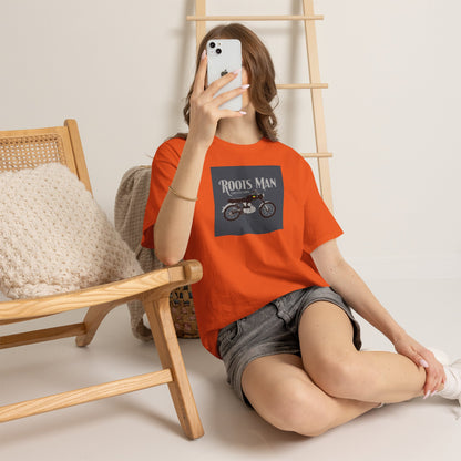 Roots Man Motorcycle Graphic T-Shirt - Lifestyle 2 - Orange
