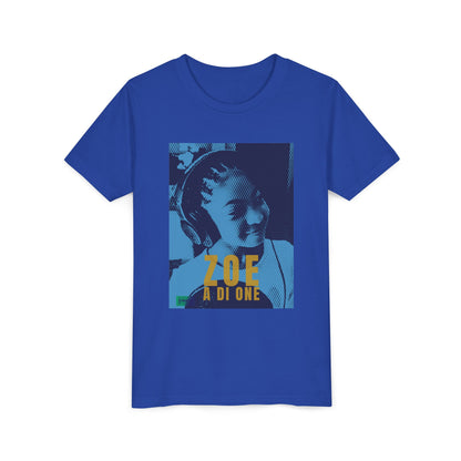 Zoe A Di One – Studio Energy Tee (Youth) | Light Sea Blue Edition