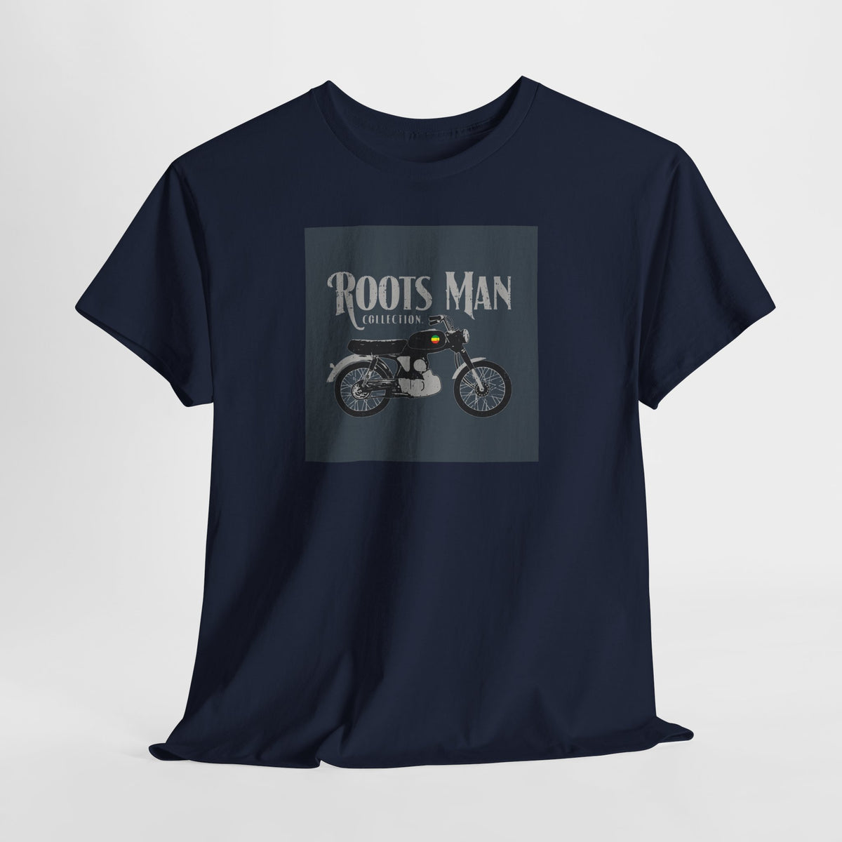 Roots Man Motorcycle Graphic T-Shirt - Hanging 1 - Navy