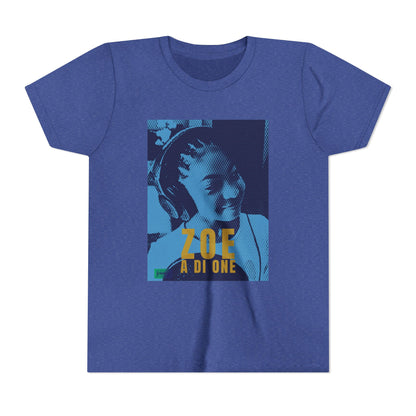Zoe A Di One – Studio Energy Tee (Youth) | Light Sea Blue Edition