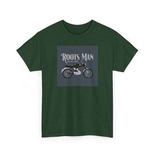 Roots Man Motorcycle Graphic T-Shirt - Front 2 - Forest Green