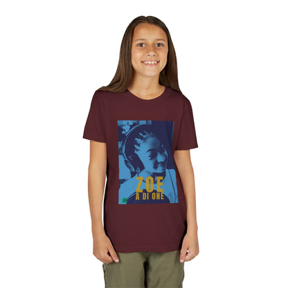 Zoe A Di One – Studio Energy Tee (Youth) | Light Sea Blue Edition