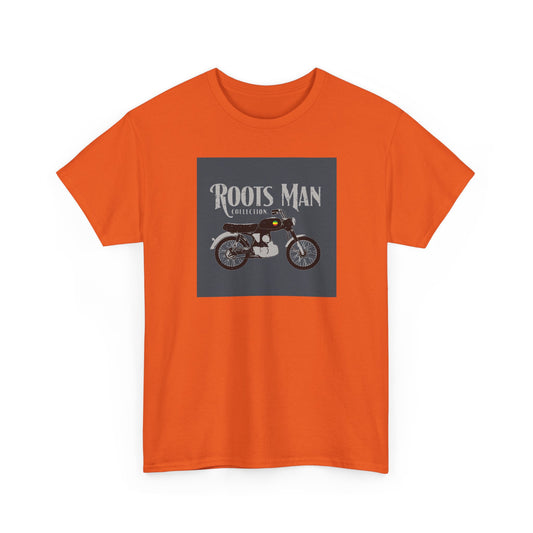 Roots Man Motorcycle Graphic T-Shirt - Front 2 - Orange