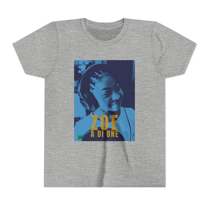 Zoe A Di One – Studio Energy Tee (Youth) | Light Sea Blue Edition