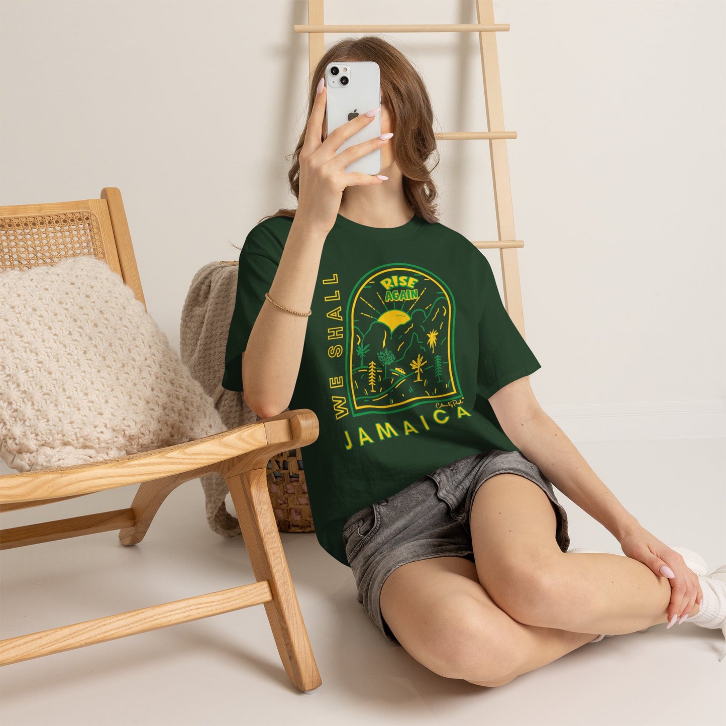 We Shall Rise Again Jamaica – Hurricane Melissa Forest Green T-Shirt