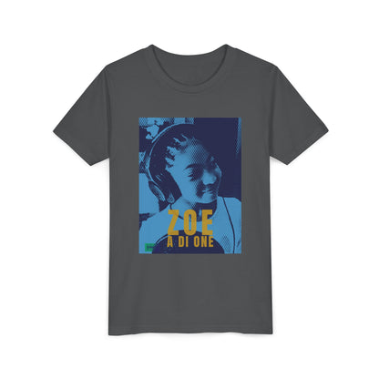 Zoe A Di One – Studio Energy Tee (Youth) | Light Sea Blue Edition
