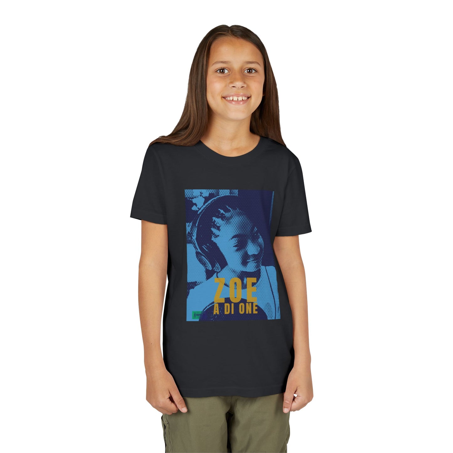 Zoe A Di One – Studio Energy Tee (Youth) | Light Sea Blue Edition
