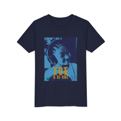 Zoe A Di One – Studio Energy Tee (Youth) | Light Sea Blue Edition