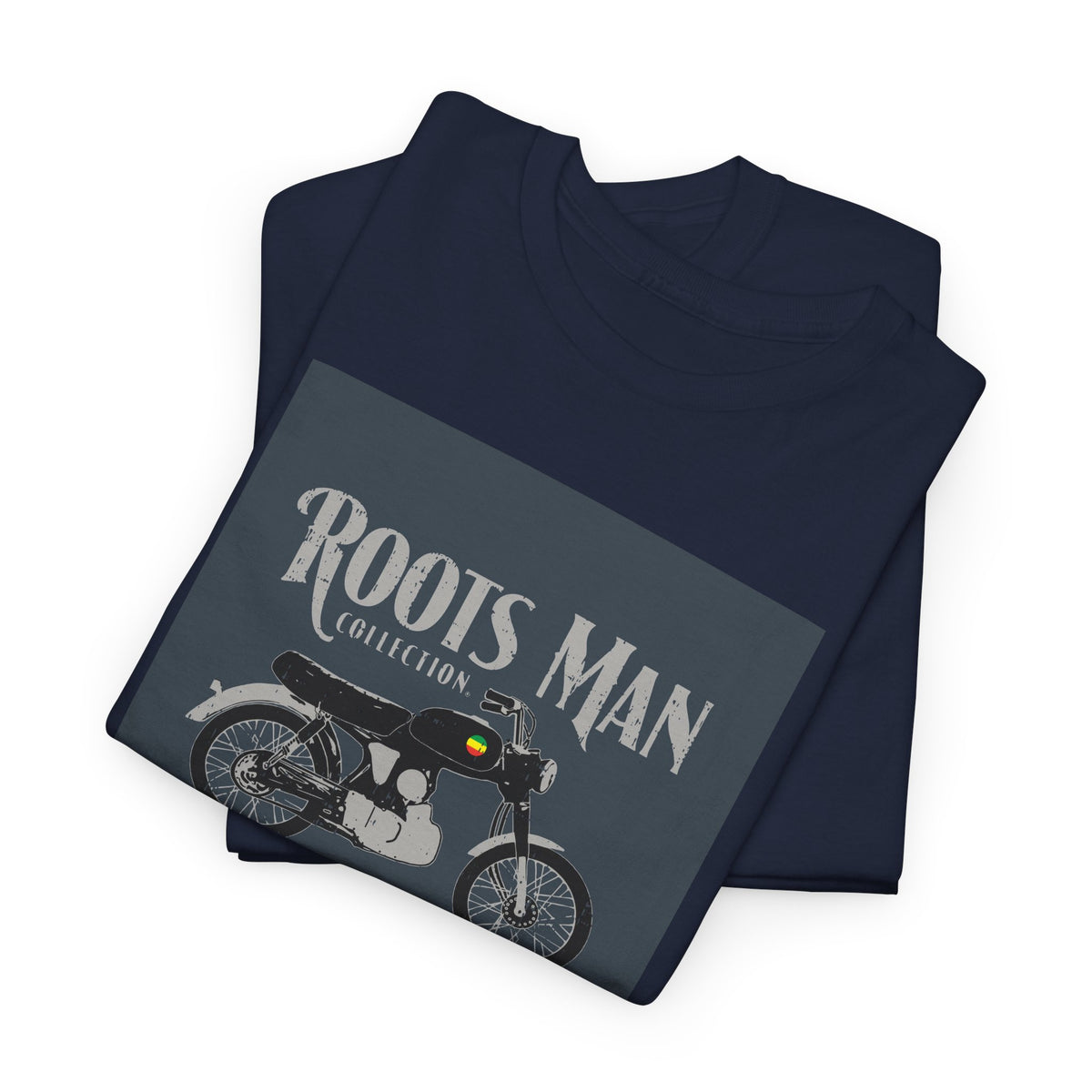 Roots Man Motorcycle Graphic T-Shirt - Folded - Navy