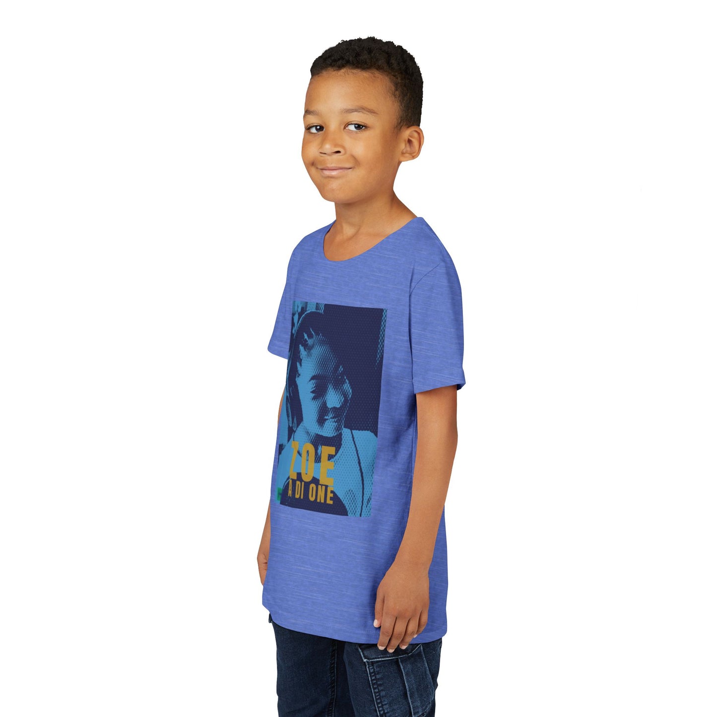 Zoe A Di One – Studio Energy Tee (Youth) | Light Sea Blue Edition