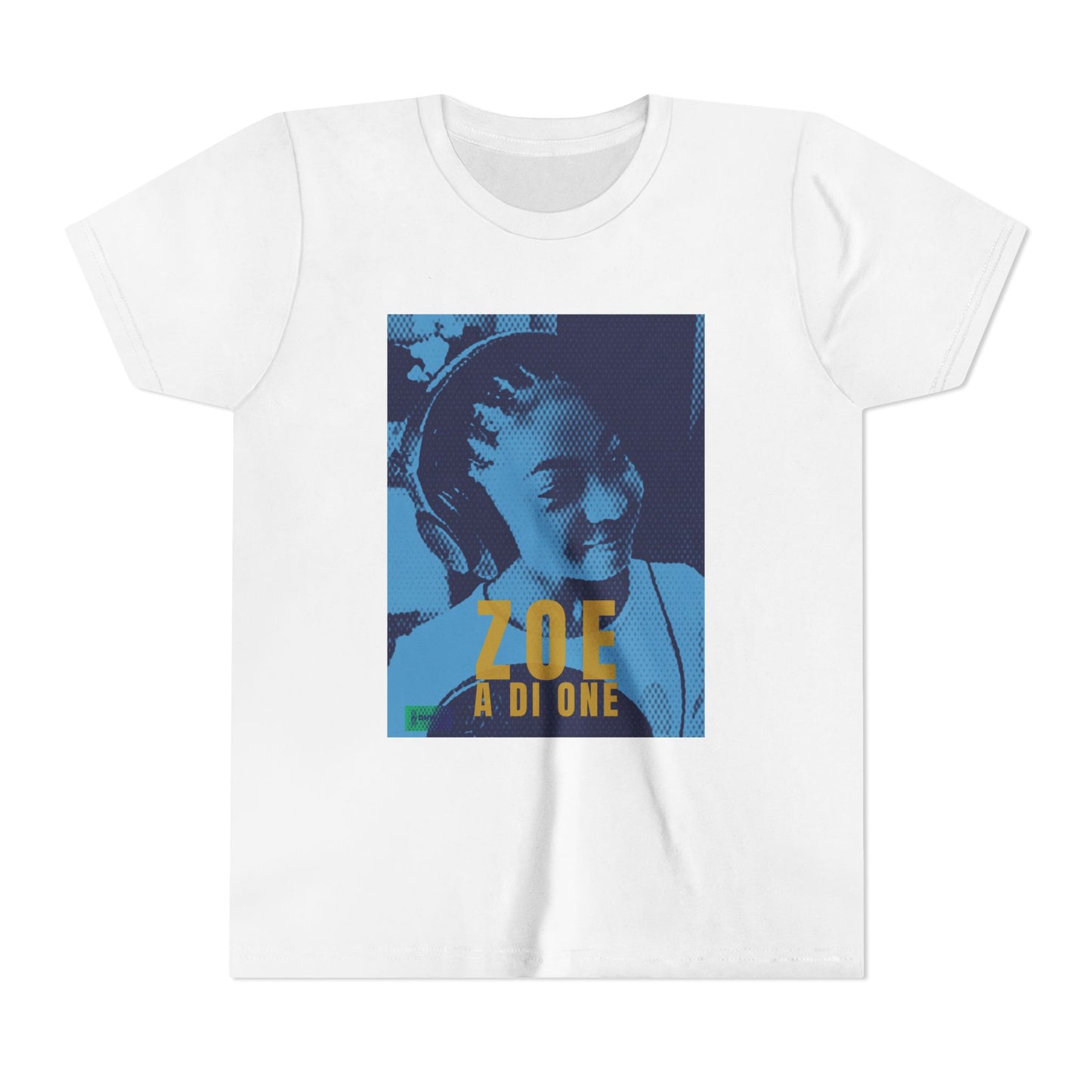 Zoe A Di One – Studio Energy Tee (Youth) | Light Sea Blue Edition