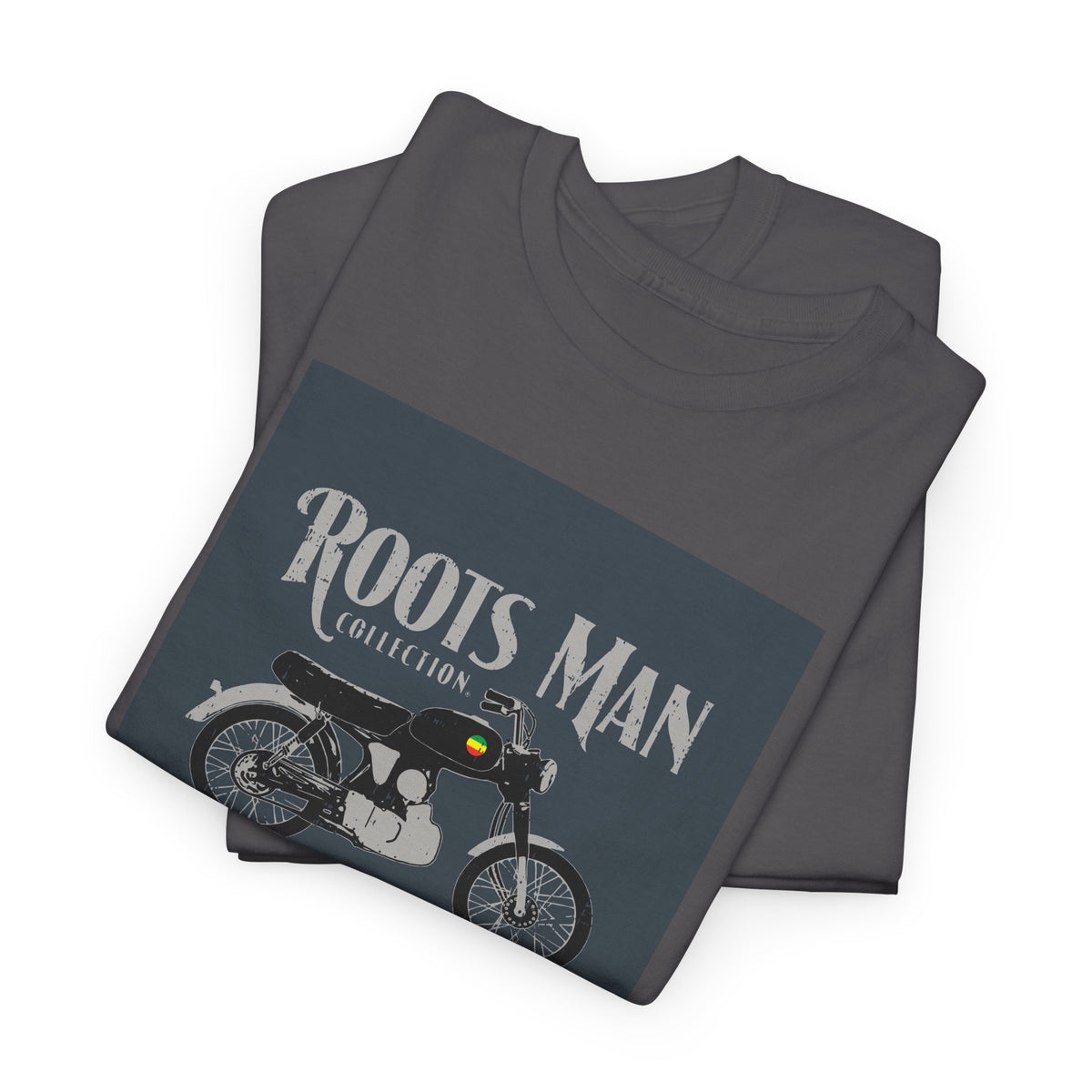 Roots Man Motorcycle Graphic T-Shirt - Charcoal - Folded