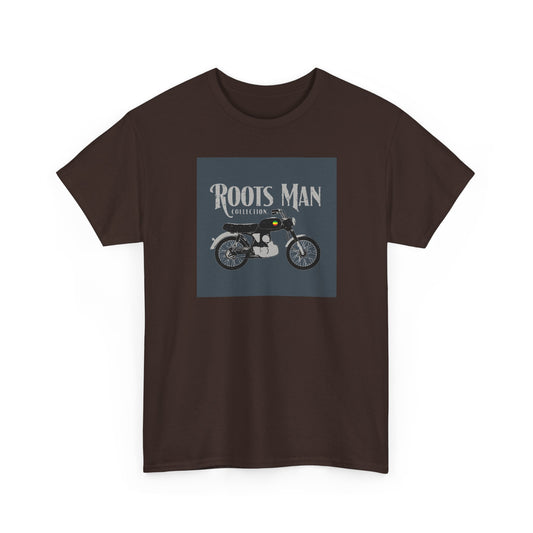 Roots Man Motorcycle Graphic T-Shirt - Front 2 - Dark Chocolate