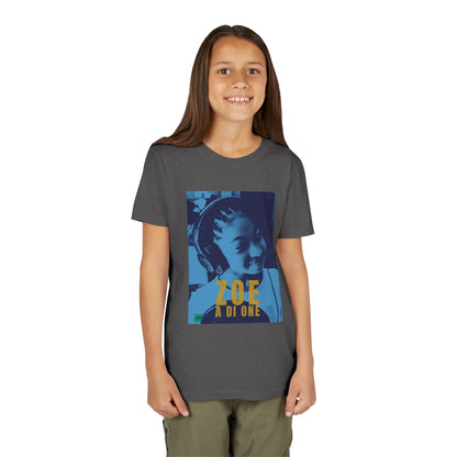 Zoe A Di One – Studio Energy Tee (Youth) | Light Sea Blue Edition