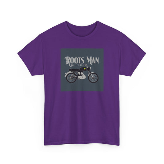 Roots Man Motorcycle Graphic T-Shirt - Front 2 - Purple