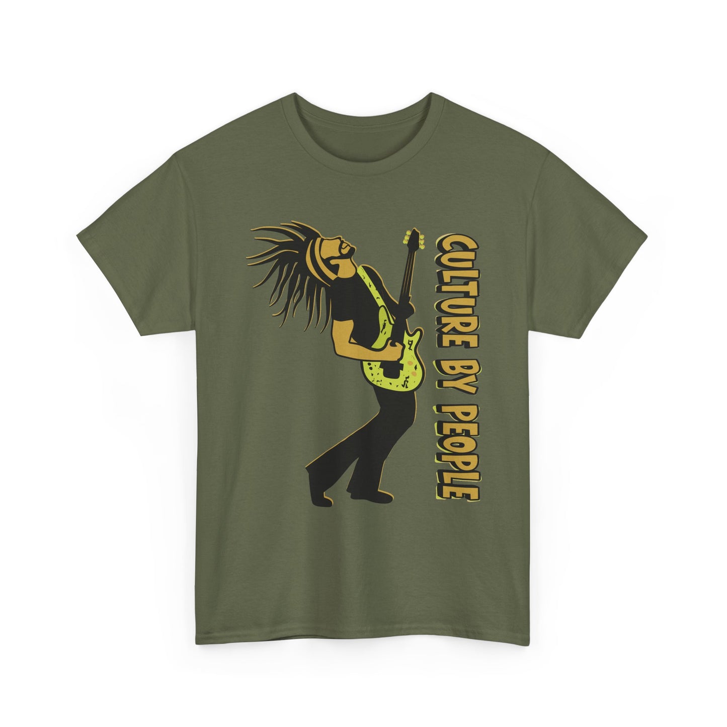 Jamaican Musician T-Shirt front view - Military Green