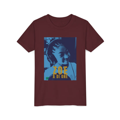 Zoe A Di One – Studio Energy Tee (Youth) | Light Sea Blue Edition