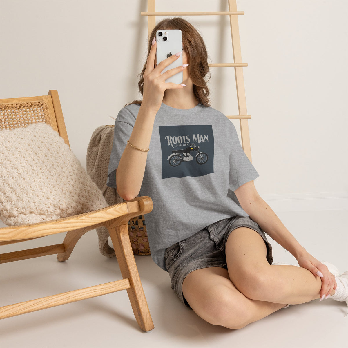 Roots Man Motorcycle Graphic T-Shirt - Sport Grey - Lifestyle