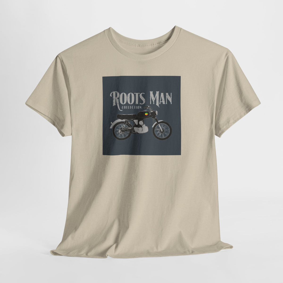 Roots Man Motorcycle Graphic T-Shirt - Sand - Hanging