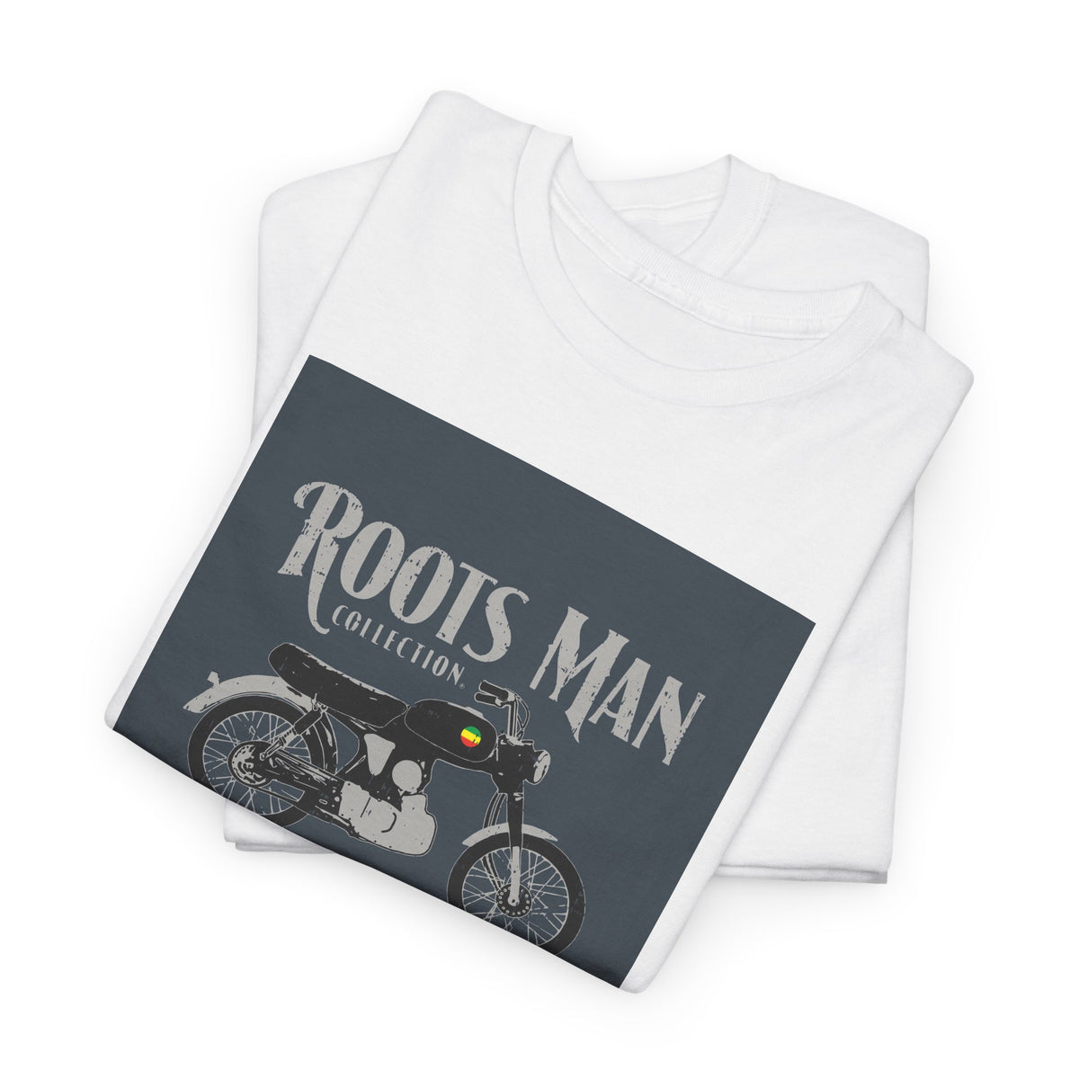 Roots Man Motorcycle Graphic T-Shirt - Folded - White