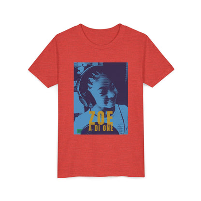 Zoe A Di One – Studio Energy Tee (Youth) | Light Sea Blue Edition