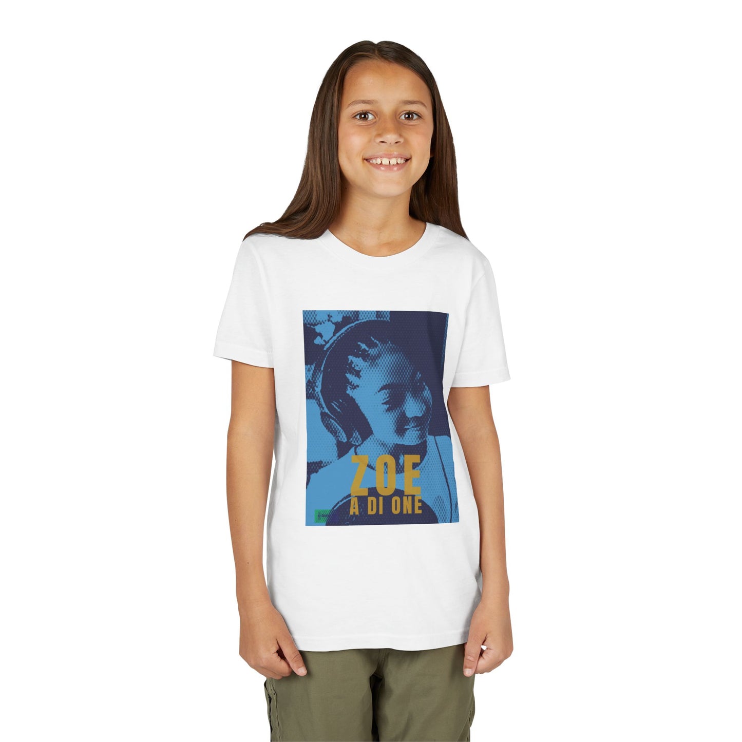 Zoe A Di One – Studio Energy Tee (Youth) | Light Sea Blue Edition