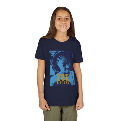 Zoe A Di One – Studio Energy Tee (Youth) | Light Sea Blue Edition