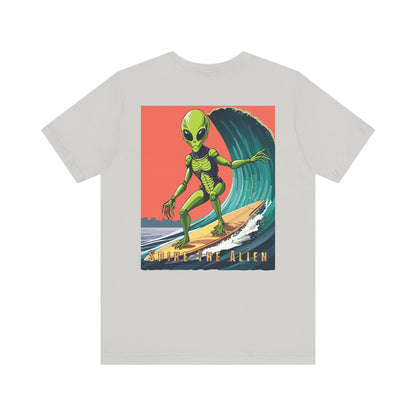 Funny Alien Surfing Unisex Short Sleeve Tee - Perfect for UFO Enthusiasts and Summer Vibes