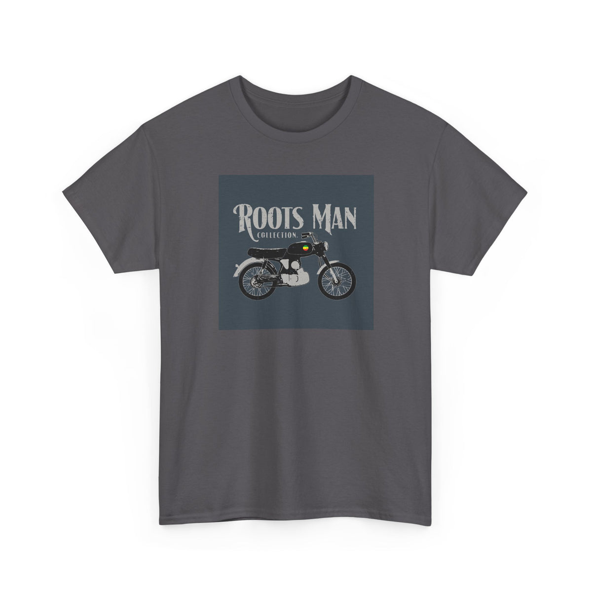 Roots Man Motorcycle Graphic T-Shirt - Charcoal - Front