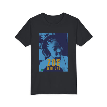 Zoe A Di One – Studio Energy Tee (Youth) | Light Sea Blue Edition