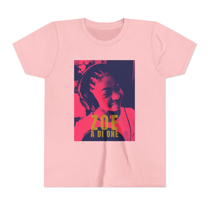 Zoe A Di One – Studio Energy Tee (Youth) | Fuchsia Pop Art Edition