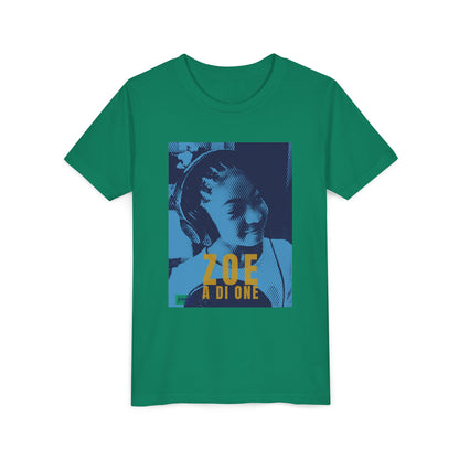 Zoe A Di One – Studio Energy Tee (Youth) | Light Sea Blue Edition